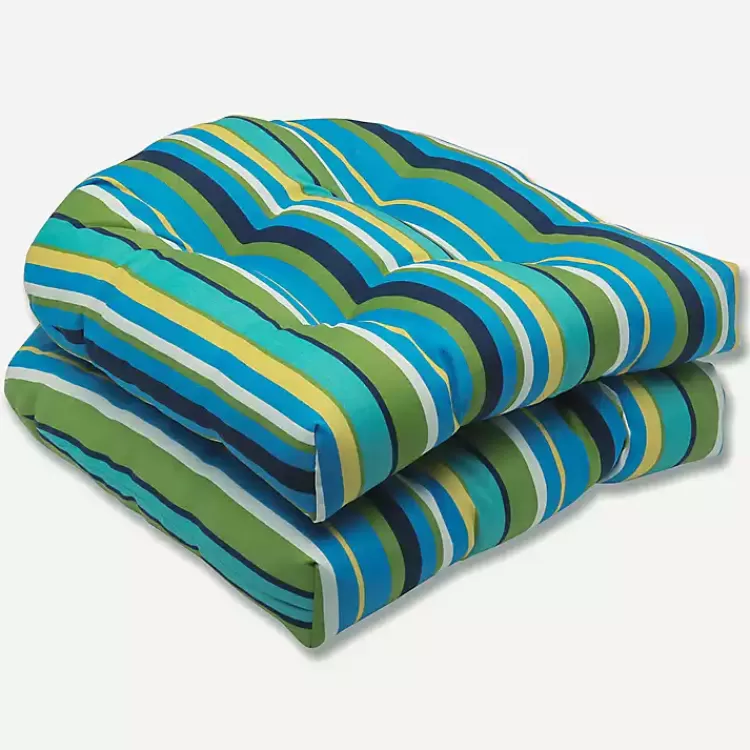 Blue Topanga Outdoor Seat Cushions, Set of 2>Kirklands Home Clearance