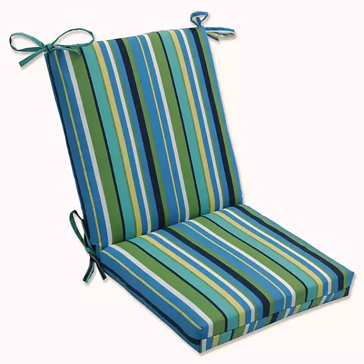 Blue Topanga Striped Outdoor Chair Cushion>Kirklands Home Fashion