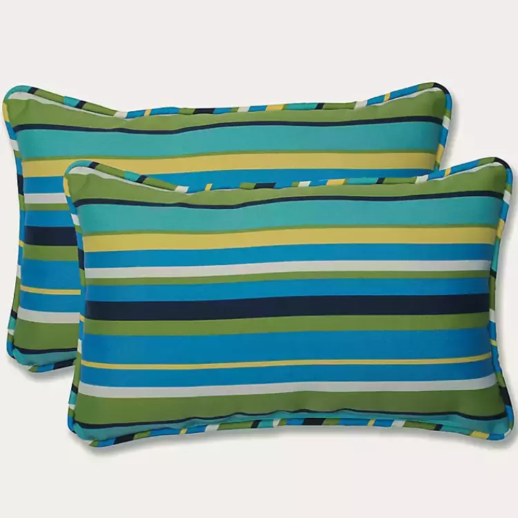 Blue Topanga Striped Outdoor Pillows, Set of 2>Kirklands Home Online