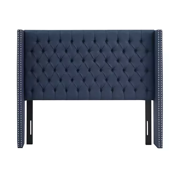 blue_tufted_upholstered_metal_leg_queen_headboard_2.webp Tufted Upholstered Metal Leg Queen Headboard>Kirklands Home New