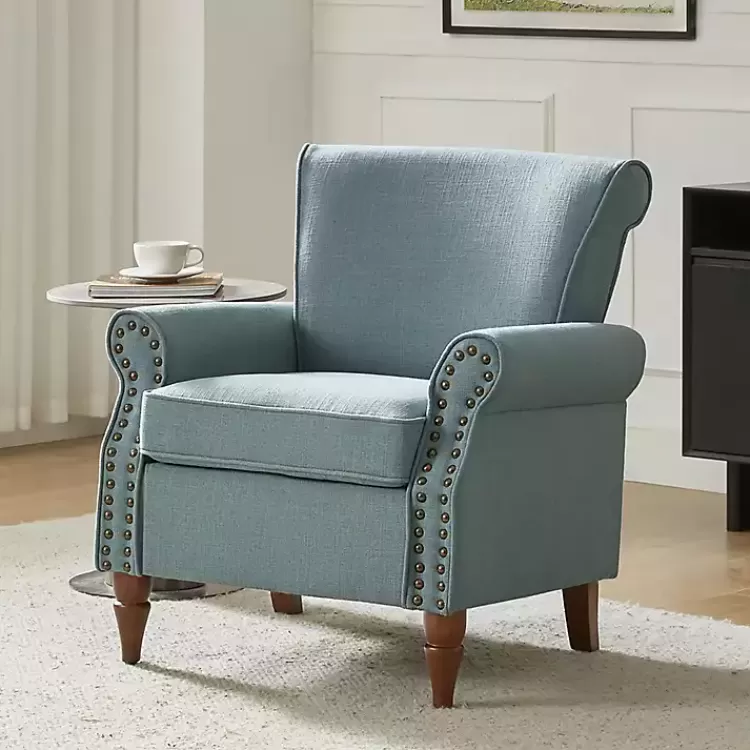 blue_upholstered_henry_armchair_2.webp Upholstered Henry Armchair>Kirklands Home Clearance