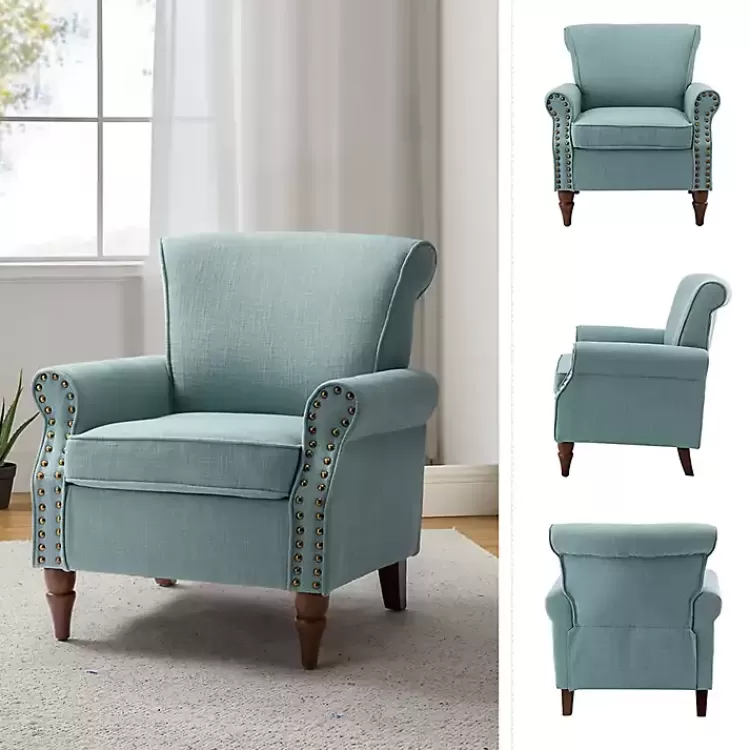 blue_upholstered_henry_armchair_3.webp Upholstered Henry Armchair>Kirklands Home Clearance