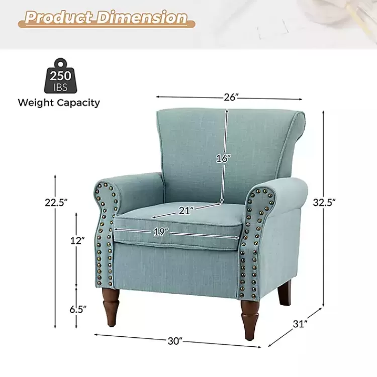 blue_upholstered_henry_armchair_4.webp Upholstered Henry Armchair>Kirklands Home Clearance