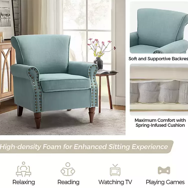 blue_upholstered_henry_armchair_5.webp Upholstered Henry Armchair>Kirklands Home Clearance