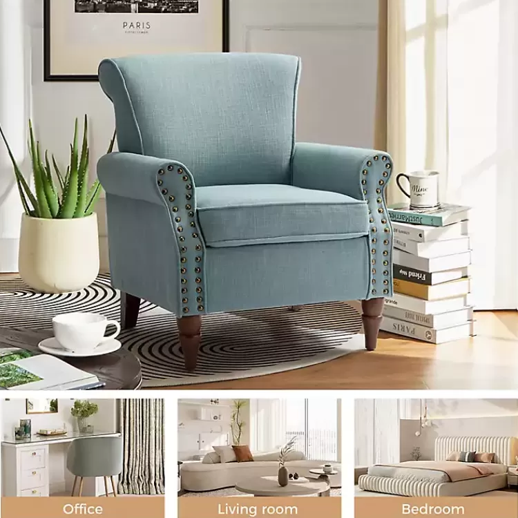 blue_upholstered_henry_armchair_7.webp Upholstered Henry Armchair>Kirklands Home Clearance