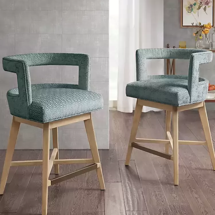 Upholstered Low Back Swivel Counter Stool>Kirklands Home Sale