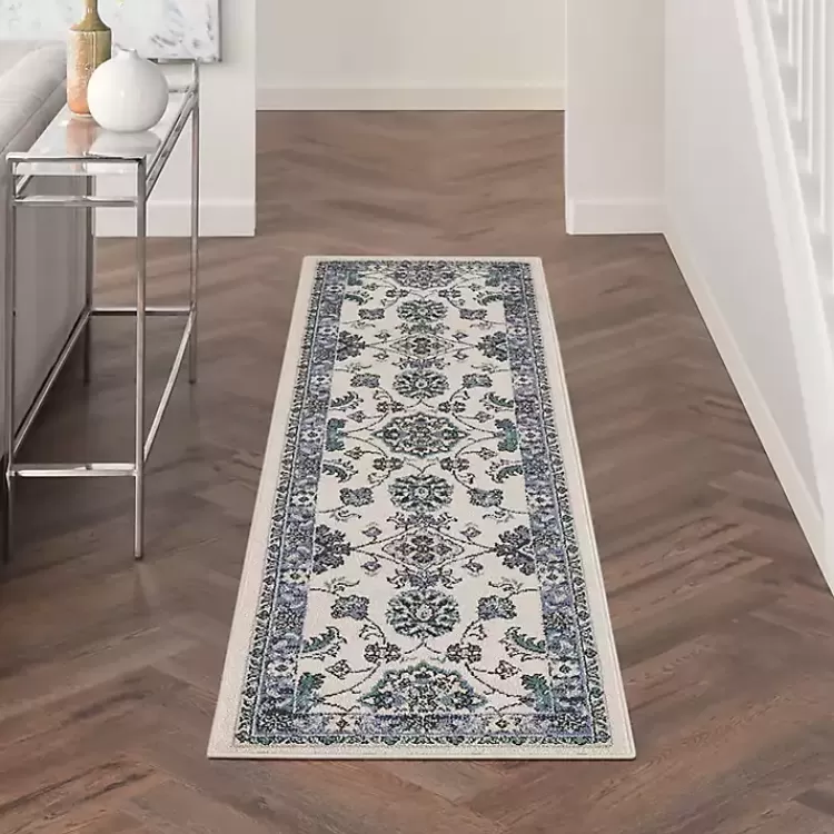 blue_vintage_medallion_indooroutdoor_runner_2.webp Blue Vintage Medallion Indoor/Outdoor Runner>Kirklands Home Shop
