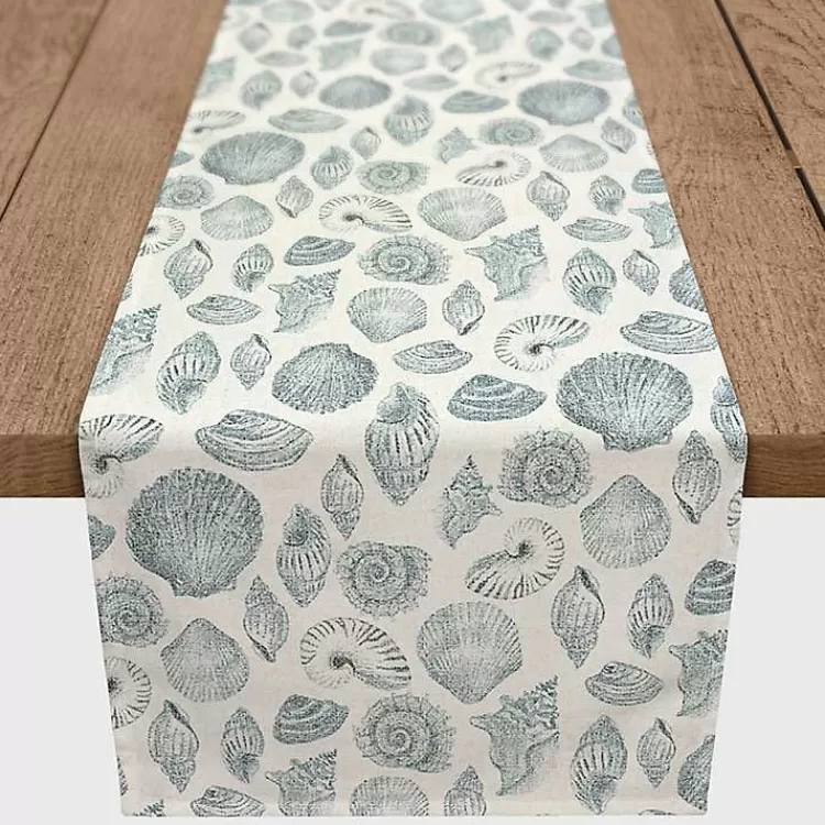 Blue Vintage Seashells Table Runner, 72 in.>Kirklands Home Store
