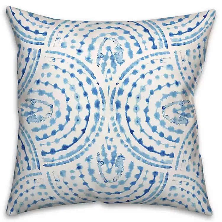 Blue Watercolor Arc Outdoor Throw Pillow>Kirklands Home Sale