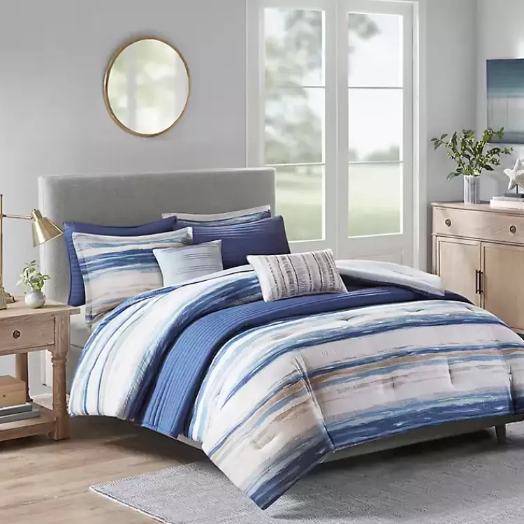 Blue Watercolor 8-pc. King Comforter Set>Kirklands Home Best Sale