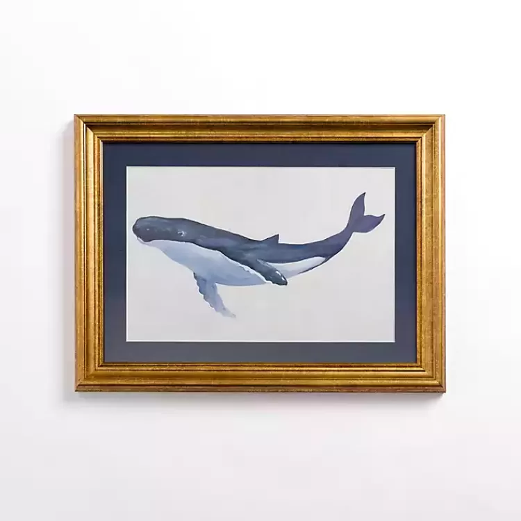 Blue Whale Framed Art Print>Kirklands Home Cheap