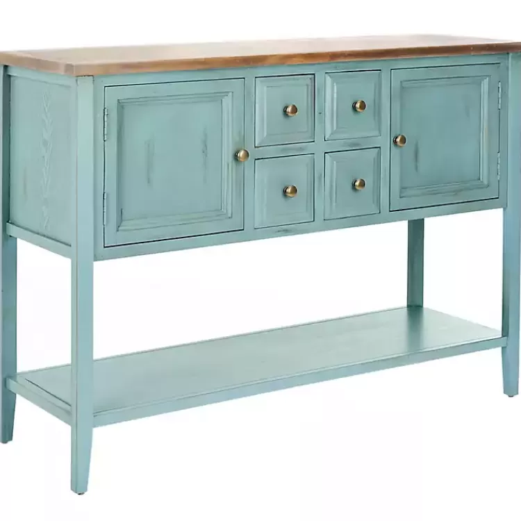 blue_wood_door_storage_console_table_2.webp Wood 2-Door Storage Console Table>Kirklands Home Shop