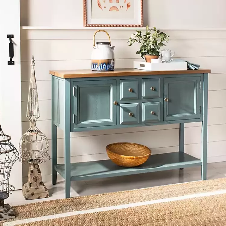 blue_wood_door_storage_console_table_4.webp Wood 2-Door Storage Console Table>Kirklands Home Shop