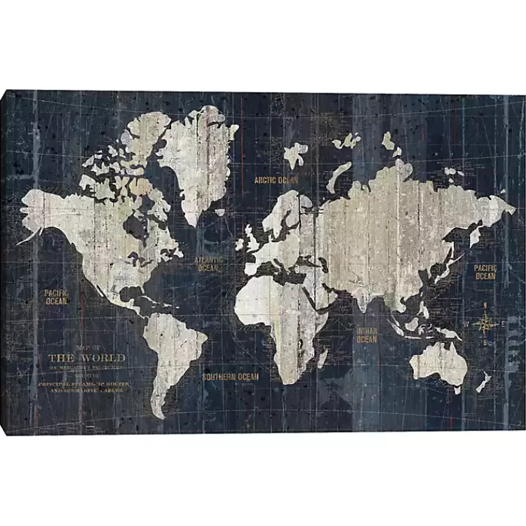 World Map Canvas Art Print>Kirklands Home Shop