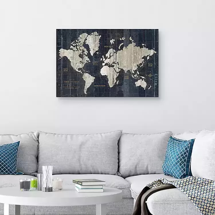 World Map Canvas Art Print>Kirklands Home Shop