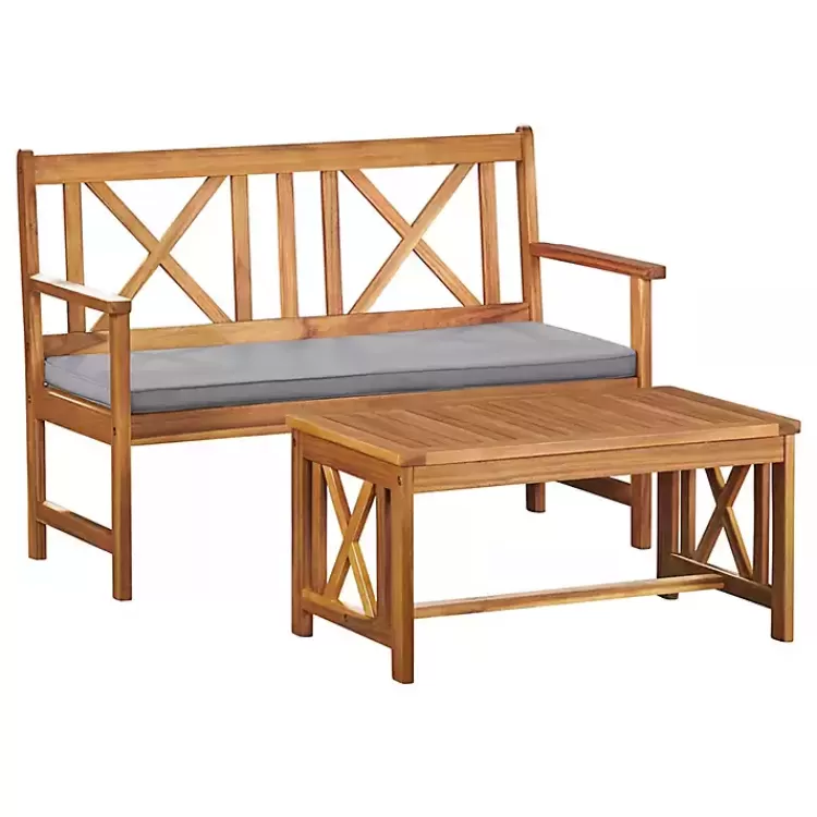Blue X-Back Acacia Wood 2-pc. Outdoor Living Set>Kirklands Home Cheap