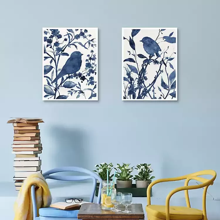 Bluebird Silhouette Canvas Art Prints, Set of 2>Kirklands Home Fashion