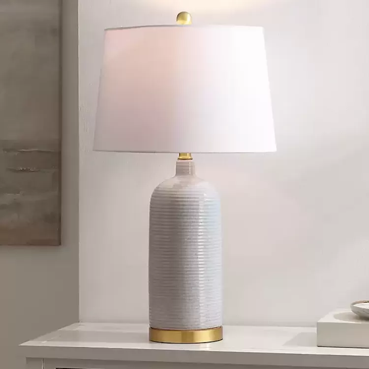 Blue-Gray Striations Ceramic Table Lamp>Kirklands Home Clearance