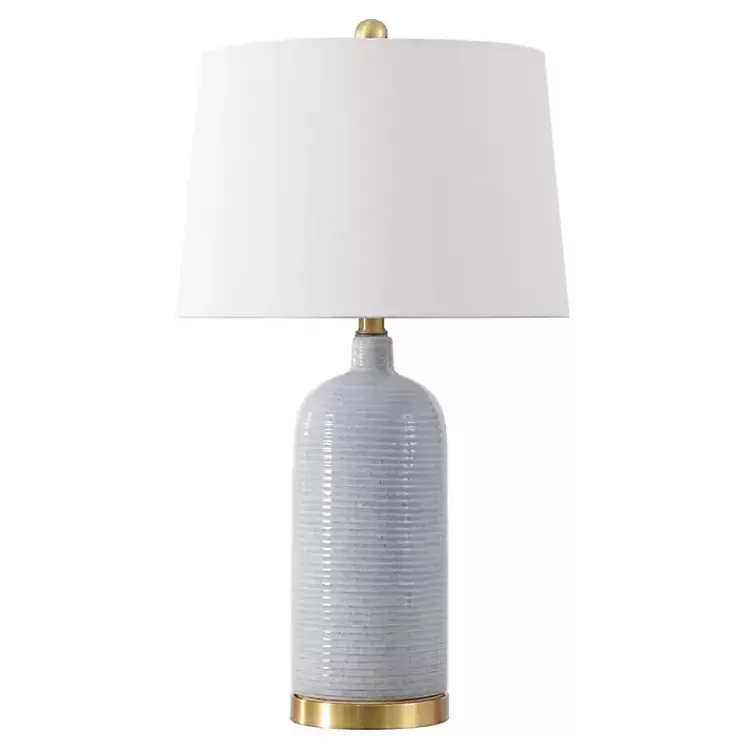 Blue-Gray Striations Ceramic Table Lamp>Kirklands Home Clearance