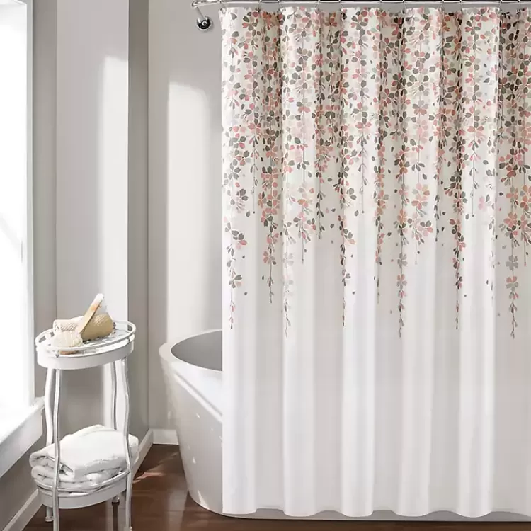 Blush and Gray Weeping Flower Shower Curtain>Kirklands Home Hot