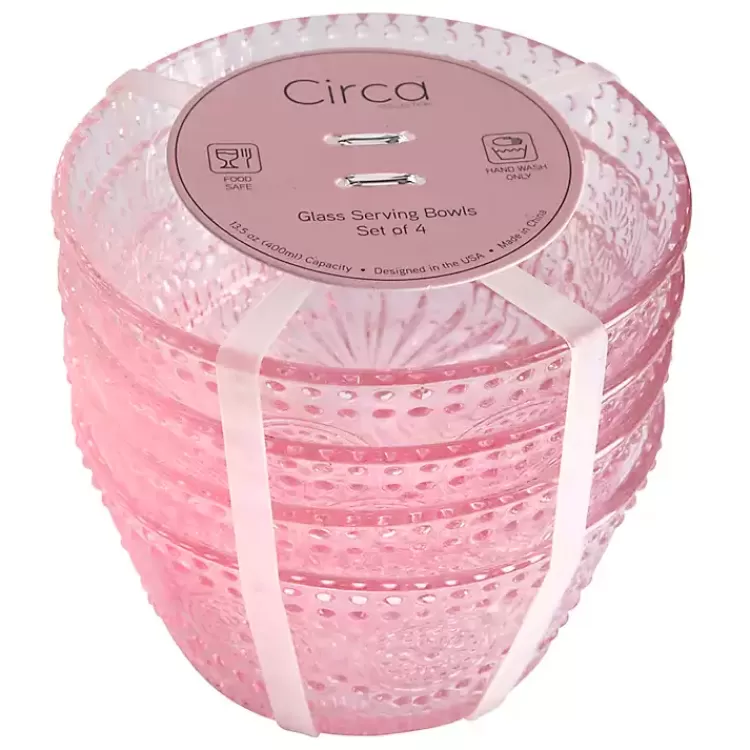 Blush Circa Hobnail Bowls, Set of 4>Kirklands Home Discount