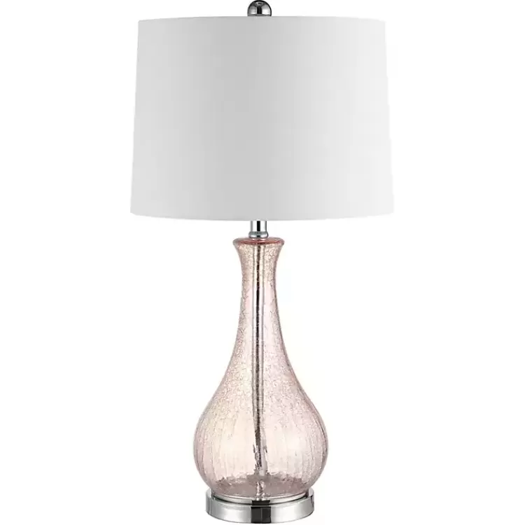 Blush Crackle Glass Teardrop Table Lamp>Kirklands Home Discount
