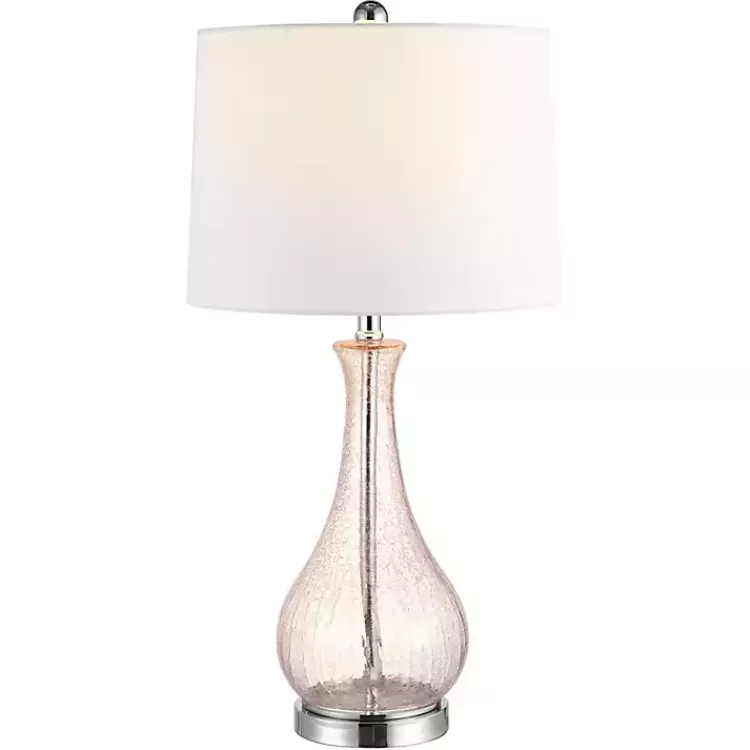 Blush Crackle Glass Teardrop Table Lamp>Kirklands Home Discount