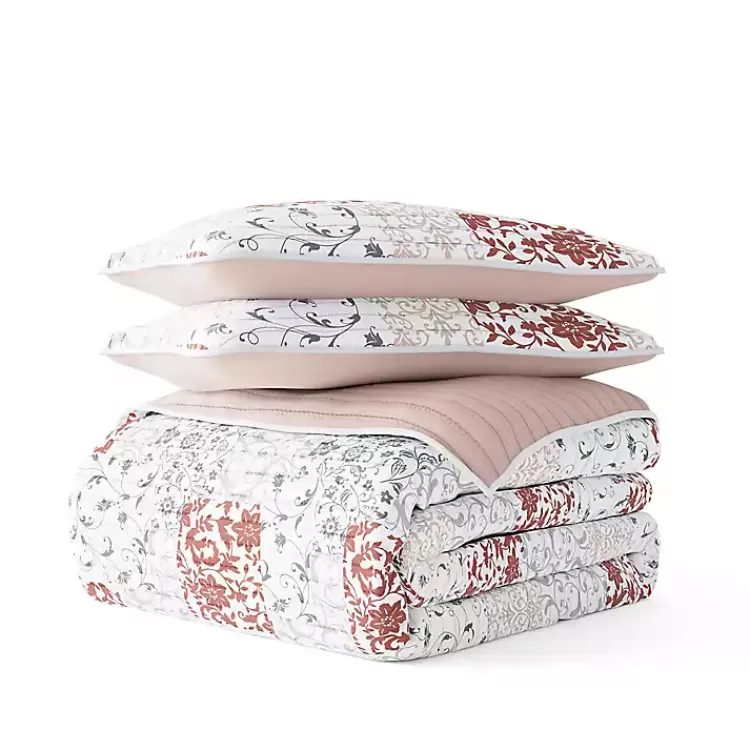 blush_patchwork_reversible_pc_queen_quilt_set_2.webp Blush Patchwork Reversible 3-pc. Queen Quilt Set>Kirklands Home Cheap