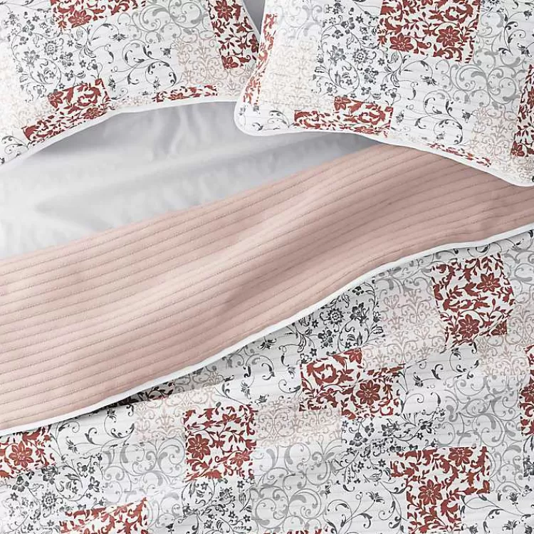 blush_patchwork_reversible_pc_queen_quilt_set_4.webp Blush Patchwork Reversible 3-pc. Queen Quilt Set>Kirklands Home Cheap