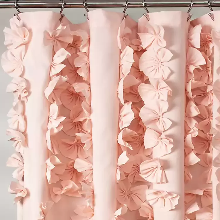Blush Riley Cascading Bows Shower Curtain>Kirklands Home Best