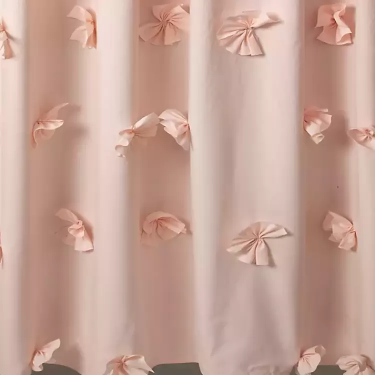 blush_riley_cascading_bows_shower_curtain_2.webp Blush Riley Cascading Bows Shower Curtain>Kirklands Home Best