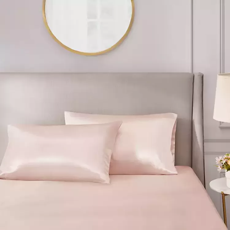 Blush Satin Standard 2-pc. Pillow Case Set>Kirklands Home Hot