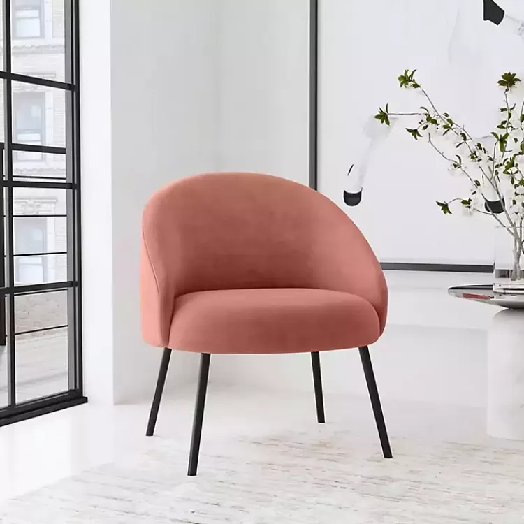 Blush Velvet Modern Accent Chair>Kirklands Home New