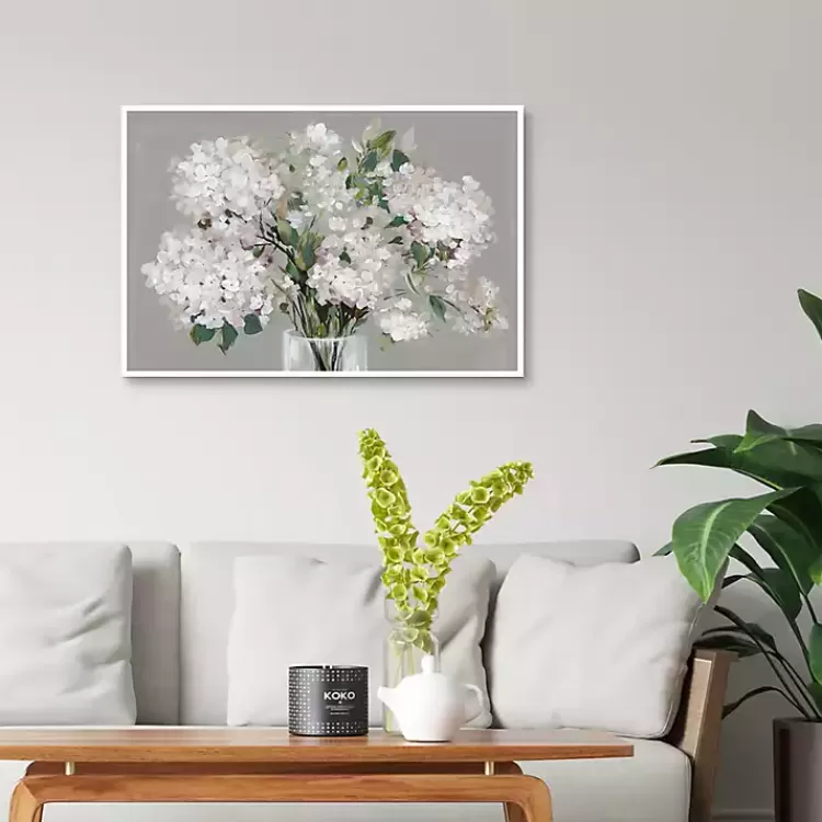 Blushing Hydrangeas Framed Canvas Art Print>Kirklands Home Fashion