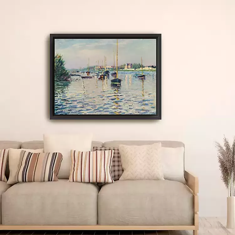 Boats at Anchor on Seine Canvas Print, 42x32 in.>Kirklands Home Discount