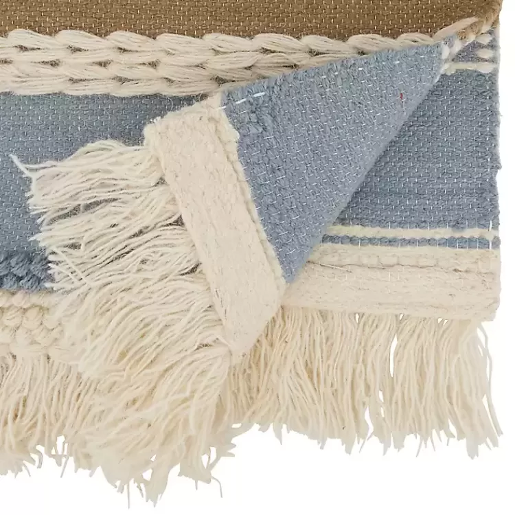 Boho Blue and Cream Woven Wool Table Runner>Kirklands Home Best