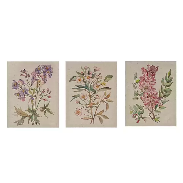 Botanical Linen Art Prints, Set of 3>Kirklands Home Clearance