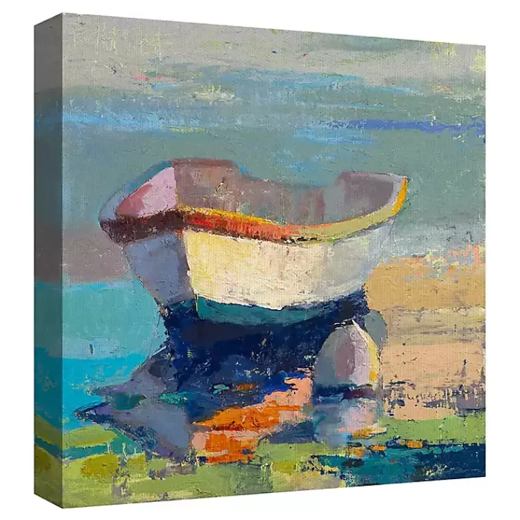 Bottle Green Boat Wrapped Canvas Art Print>Kirklands Home Discount