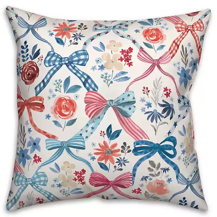 Bows and Flowers 4th of July Indoor/Outdoor Pillow>Kirklands Home Flash Sale