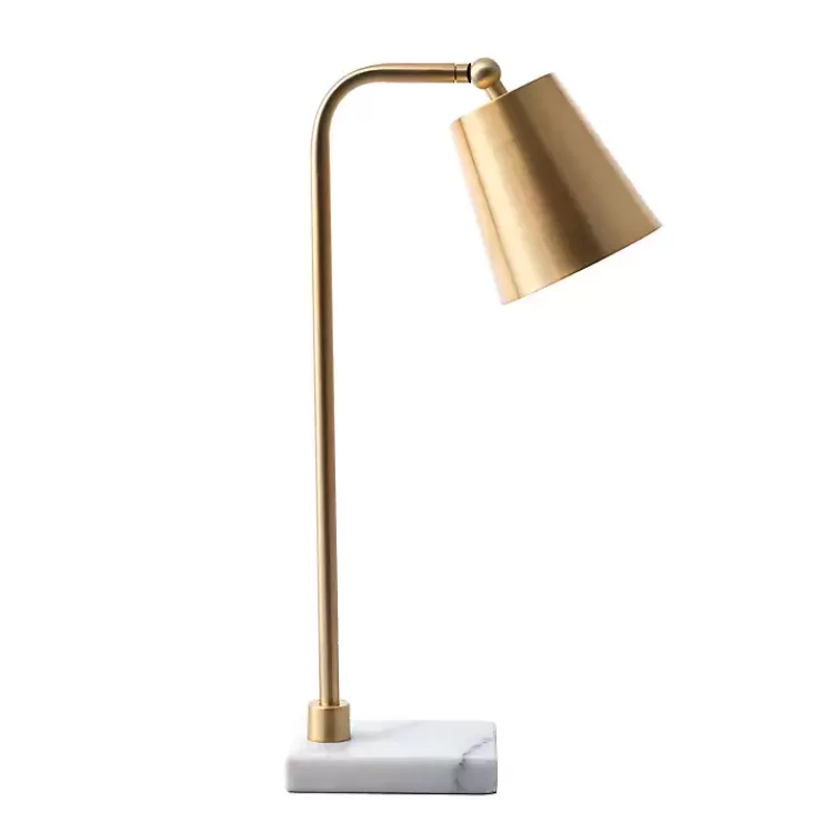 Brass Cone Desk Lamp with Marble Base>Kirklands Home Flash Sale