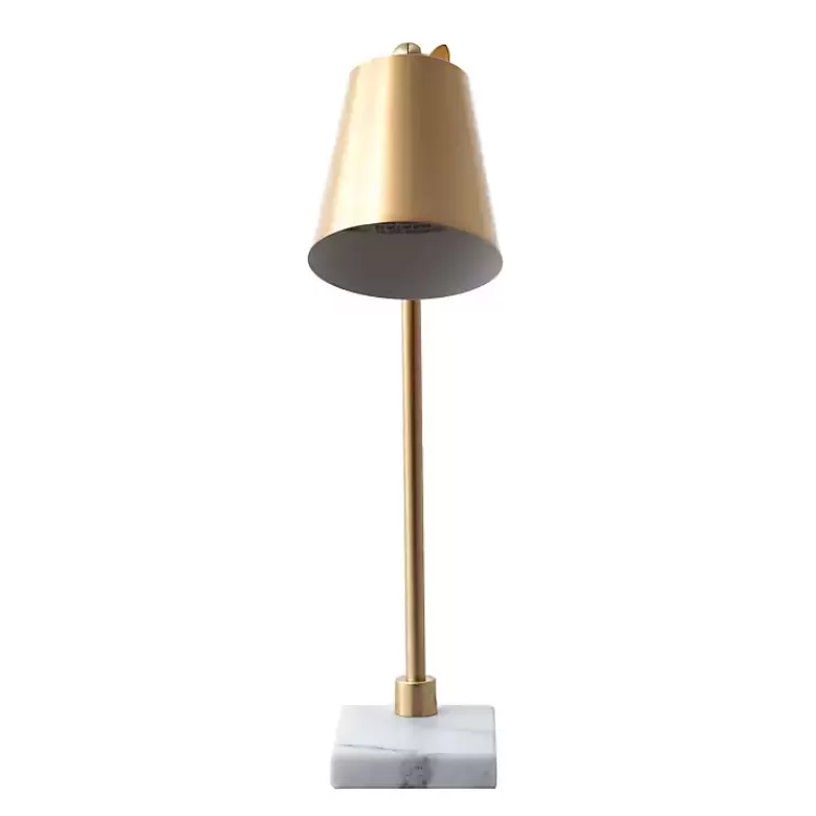 Brass Cone Desk Lamp with Marble Base>Kirklands Home Flash Sale