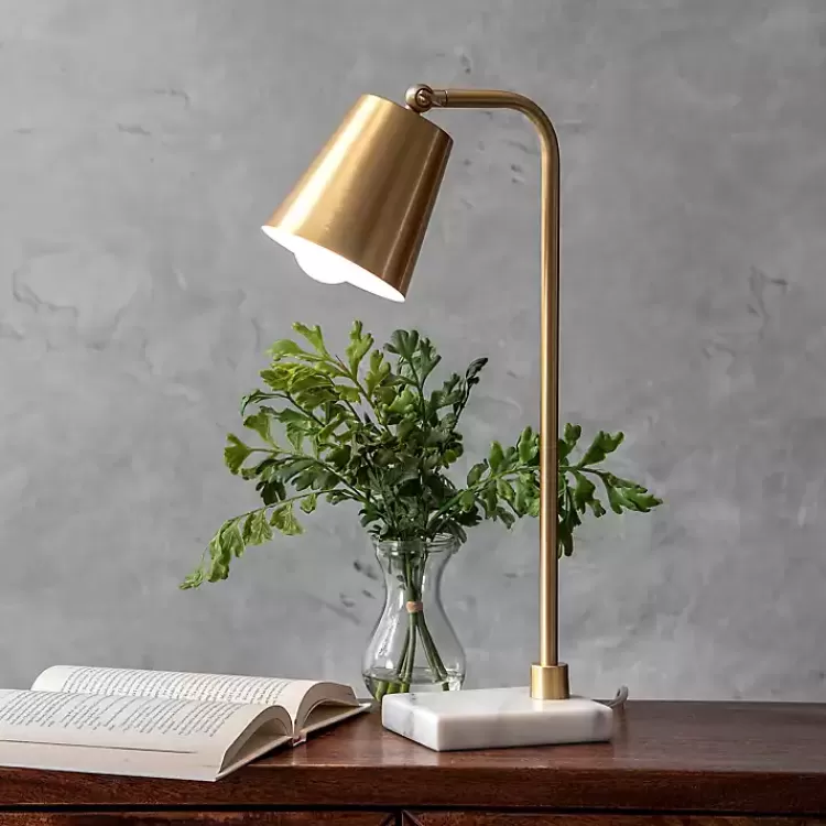 brass_cone_desk_lamp_with_marble_base_2.webp Brass Cone Desk Lamp with Marble Base>Kirklands Home Flash Sale