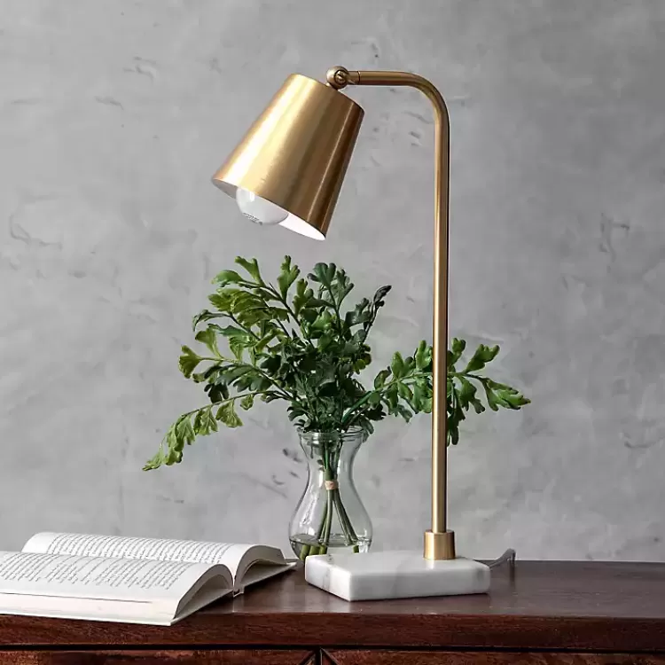 brass_cone_desk_lamp_with_marble_base_3.webp Brass Cone Desk Lamp with Marble Base>Kirklands Home Flash Sale