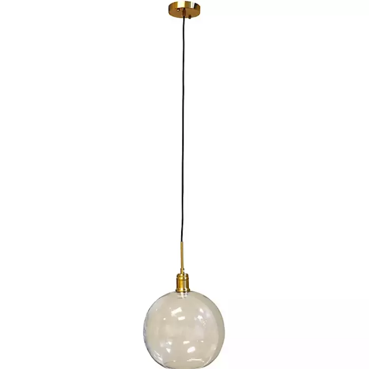 Brass Glass Globe Pendant Light>Kirklands Home Clearance