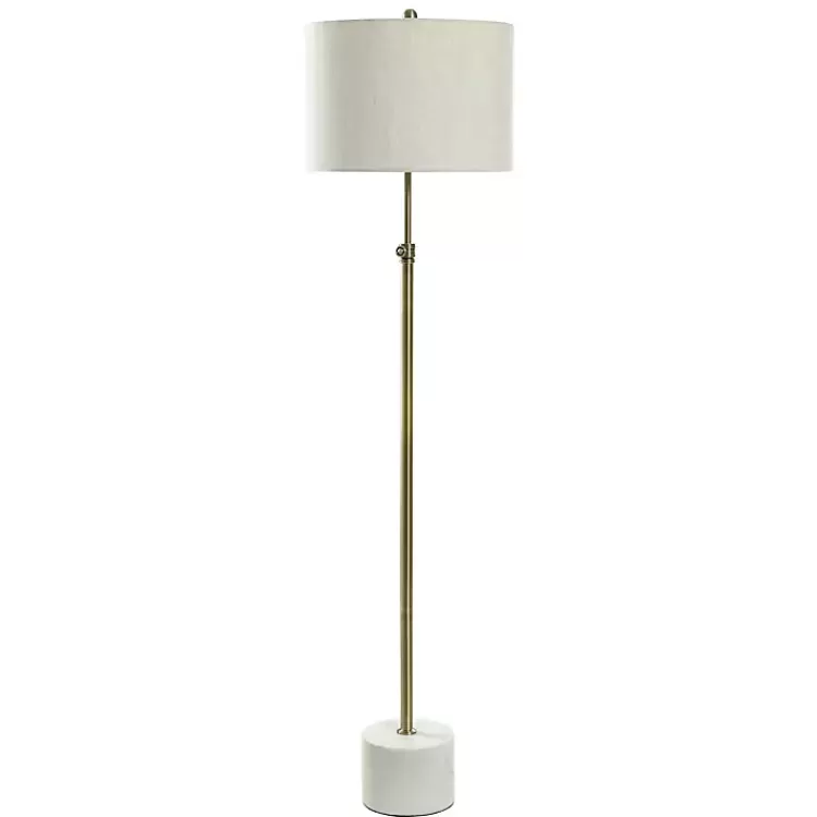 Brass Lily Floor Lamp with Marble Base>Kirklands Home Cheap