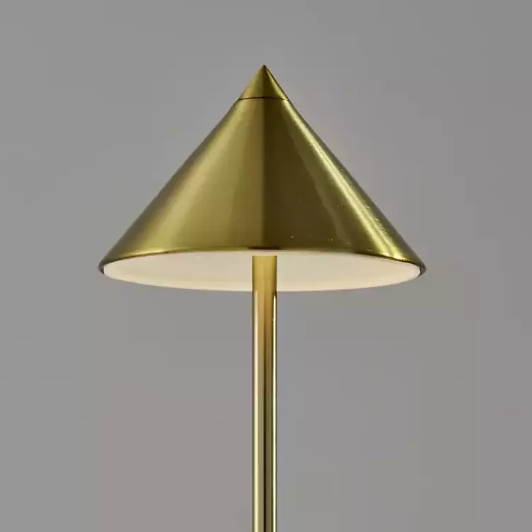 Brass Metal Cone Shade Cordless Table Lamp>Kirklands Home Fashion