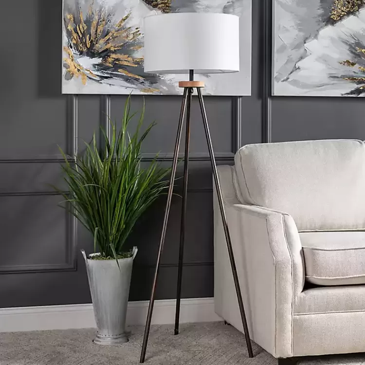 Brass Metal Tripod Floor Lamp>Kirklands Home Sale