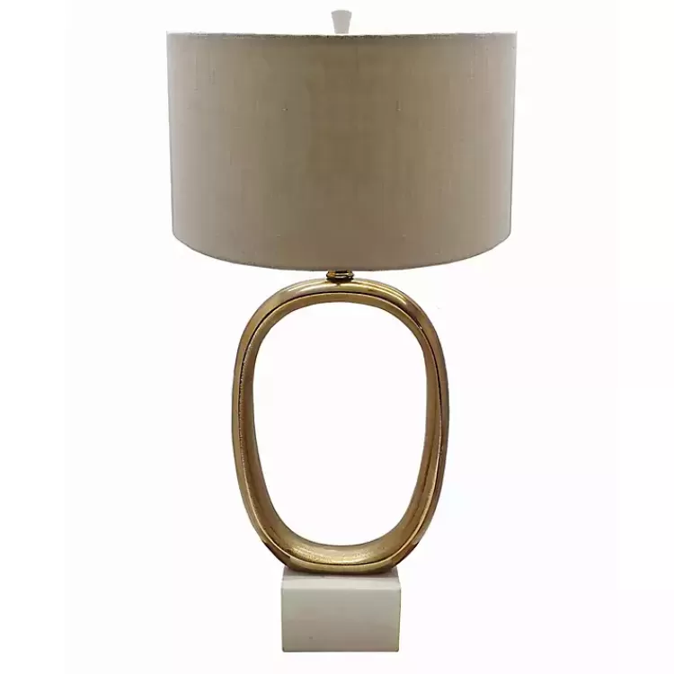 Brass Oval and Marble Base Table Lamp>Kirklands Home Discount