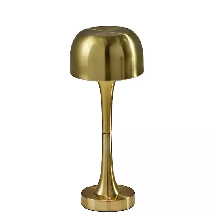 Brass Tapered Dome Frosted Light Cordless Lamp>Kirklands Home Best Sale