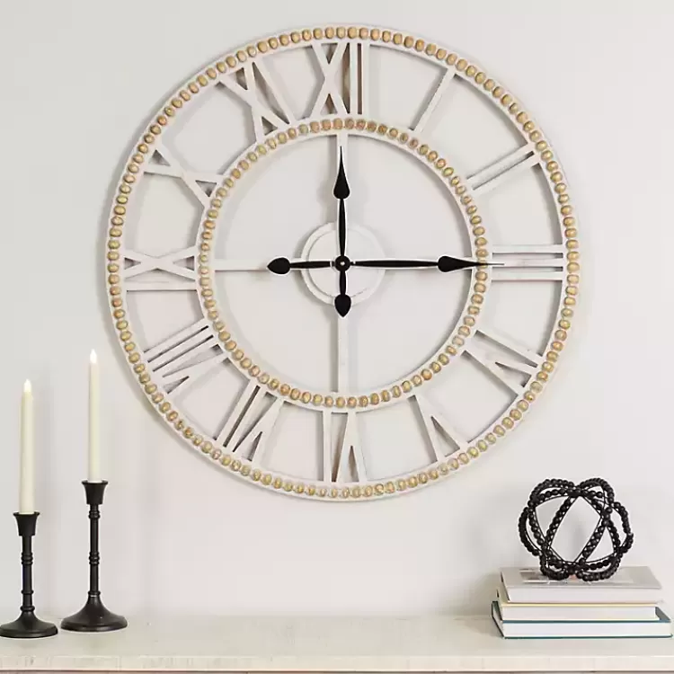 Brett Beaded Wood Wall Clock>Kirklands Home Cheap